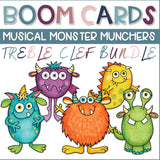MUSICAL MONSTER MUNCHERS BOOM CARDS (TREBLE CLEF BUNDLE)