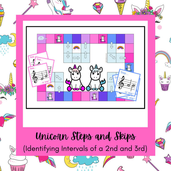 Unicorn Steps and Skips | Identifying Intervals of 2nds and 3rds Game