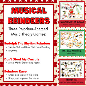 Musical Reindeers | Bundle of 3 Reindeer-Themed Music Christmas Games