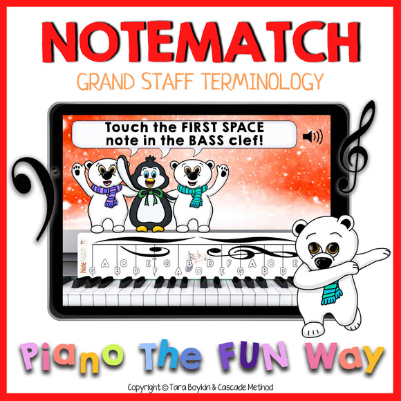 Boom Cards: NoteMatch: Grand Staff, Line Note and Space Note Recognition (Game 1)