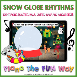 Boom Cards: Snow Globe Rhythms - Rests