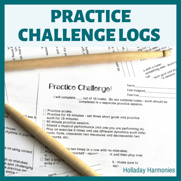 Music Practice Challenge Logs | Practice Logs for Band