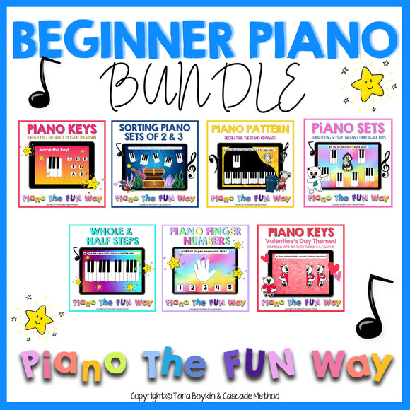 Boom Cards: Beginner Piano Bundle