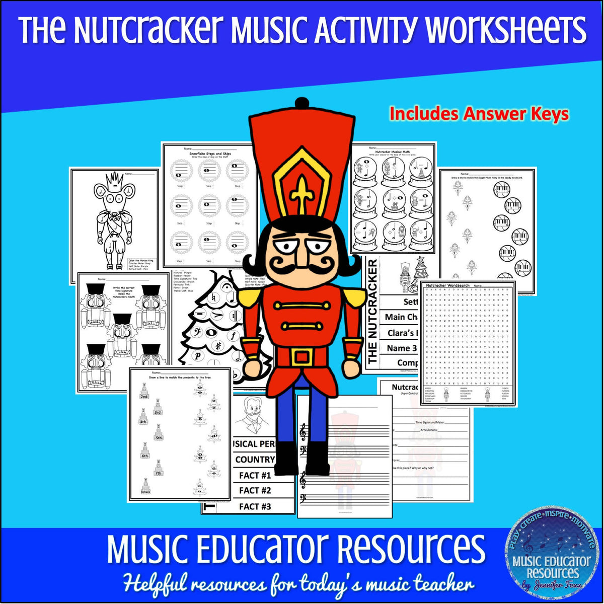 Nutcracker Music Activity Worksheets Reproducible Studio License