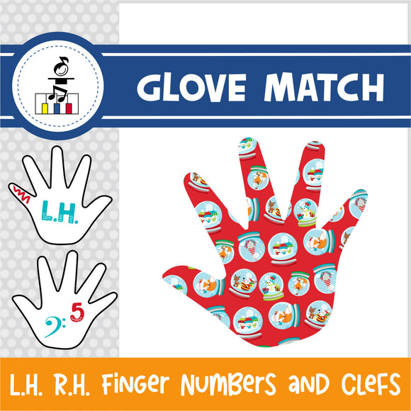 Piano Hand Fingers Clefs Glove Match