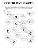 Color My Hearts Match and Color Activity Pages