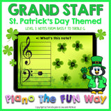 Boom Cards: Grand Staff Level 1 St. Patrick Day Themed