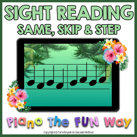 Boom Cards: Sight Reading Cards (Same, Skip, Step) Tropical – Music ...