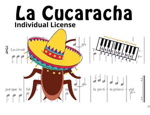 La Cucaracha - Pre-Staff Alpha Notation INDIVIDUAL LICENSE