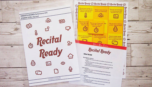 A game to get ready for performances and concerts - Recital Ready
