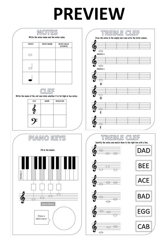Fun Piano Worksheets for Beginners! – Music Teacher Resources
