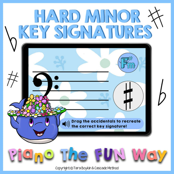 Boom Cards: Hard Minor Key Signatures