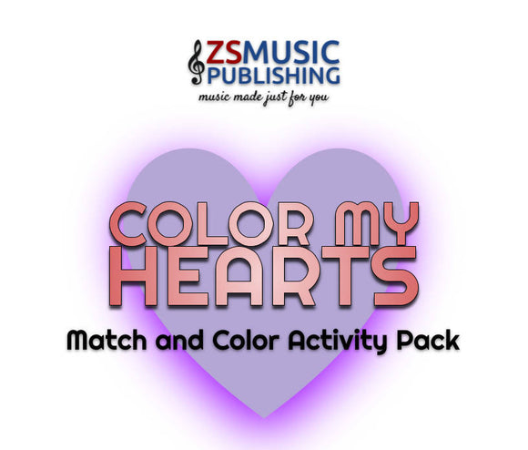 Color My Hearts Match and Color Activity Pages