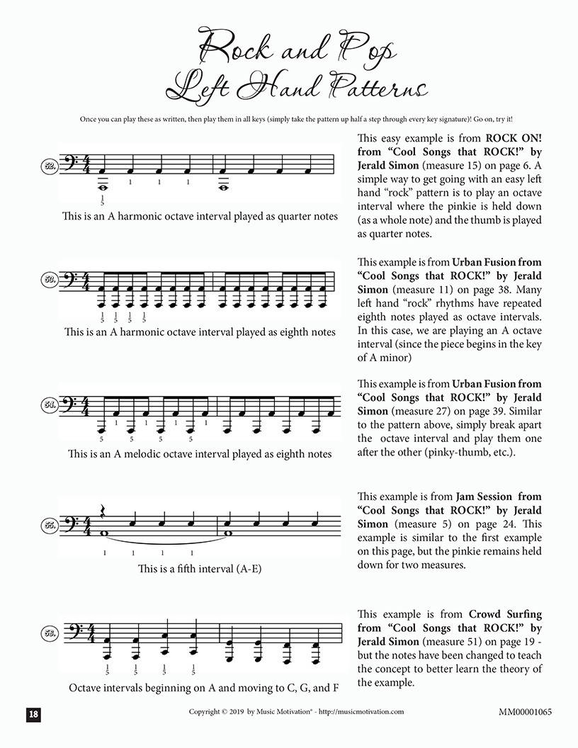 Left Hand Pattern Printable Studio License – 100 Left Hand Patterns Every Piano Player Should Know ...