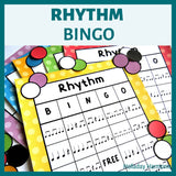 Music Rhythm Bingo Game - Quarter Note, Quarter Rest, Eighth Note
