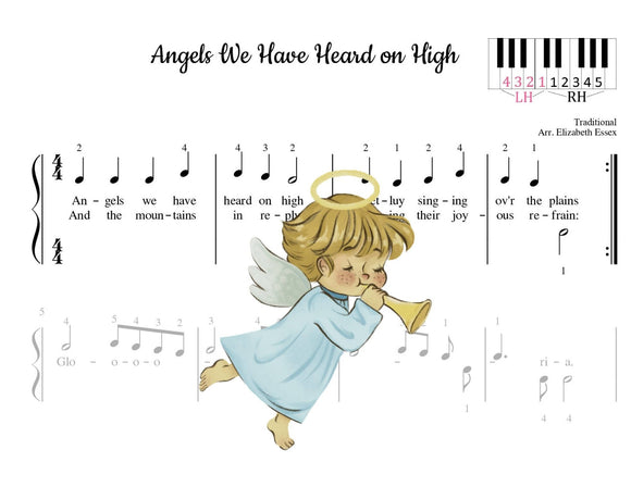 Angels We Have Heard on High - Pre-staff Finger Numbers Notation (Studio License)