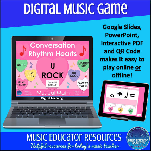 Valentine Conversation Rhythm Hearts | Musical Math| Digital Music Game