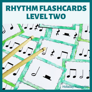 Four Beat Rhythm Music Flashcards Level Two - Half Note and Half Rest