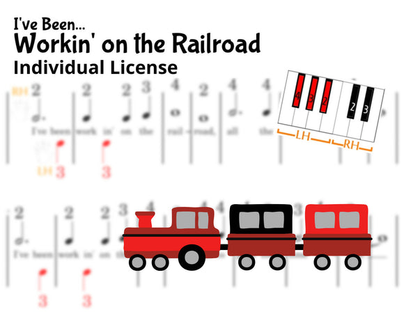 I've Been Working on the Railroad - Finger Number Notation - INDIVIDUAL LICENSE