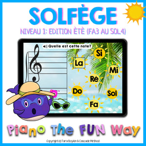 French BC: Solfege Niveau 1 Edition Été (Fa3 au Sol4)