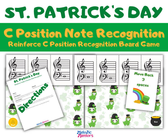 St. Patrick's Day C Position Note Recognition Board Game