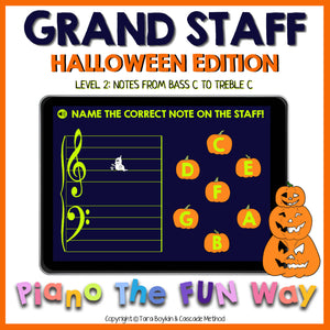 Boom Cards: Grand Staff Halloween Edition Level 2