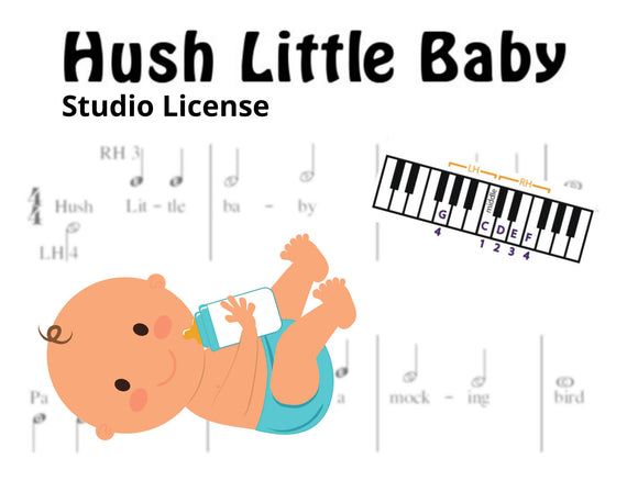 Hush Little Baby - Pre-Staff Alpha Notation STUDIO LICENSE
