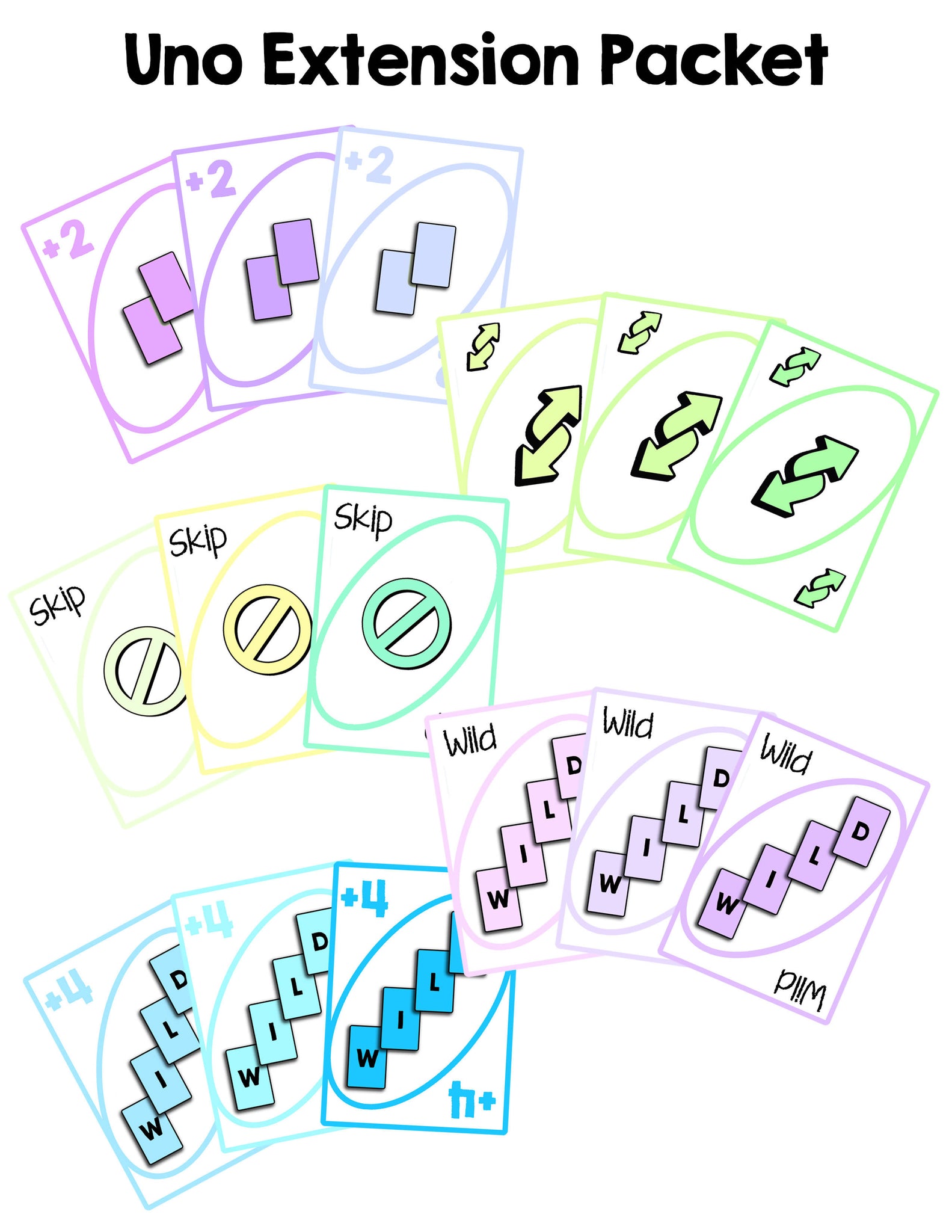 Uno Reverse Extensions Uno Extension Packet – Music Teacher Resources