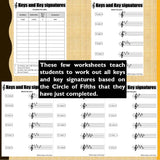Music Theory Beginner Worksheets: Keys, Circle of Fifths