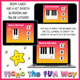Boom Cards: Star Piano Keys C-D-E (Free)