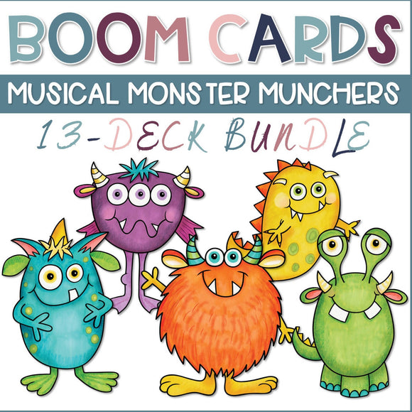 MUSICAL MONSTER MUNCHERS BOOM CARDS (ALL DECKS BUNDLE)