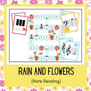 Rain and Flowers | Note Reading (Piano Notes, Treble Clef, Bass Clef) Game