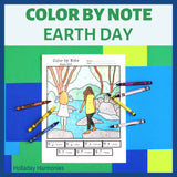 Earth Day Themed Color by Note - Treble Clef and Bass Clef
