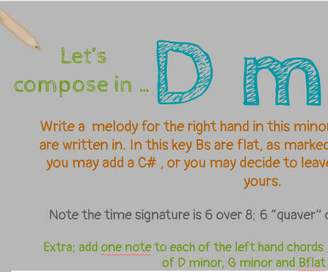 Fun composing activity in D minor