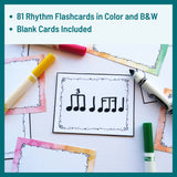 Four Beat Rhythm Music Flashcards Level Six - Triplets, Dotted Eighth and Sixteenth Notes