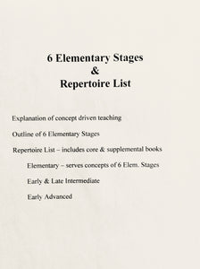 Free! 6 Elementary Stages & Repertoire List