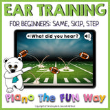 Boom Cards: Beginner Ear Training Sport Edition (Same, Skip, Step)