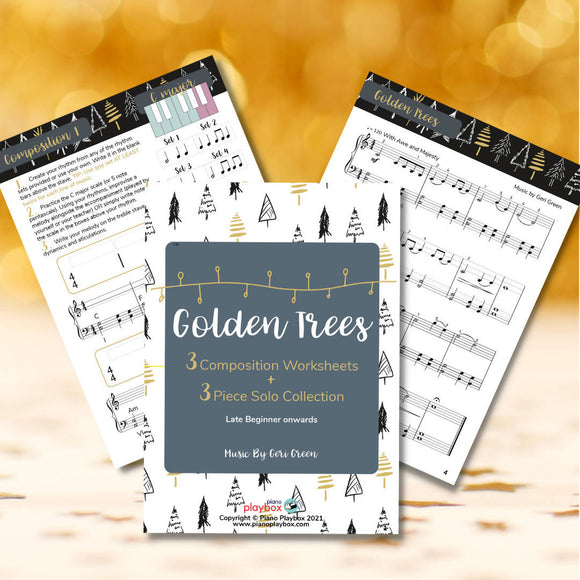 Golden Trees - Christmas Composition Worksheets/Solo Collection