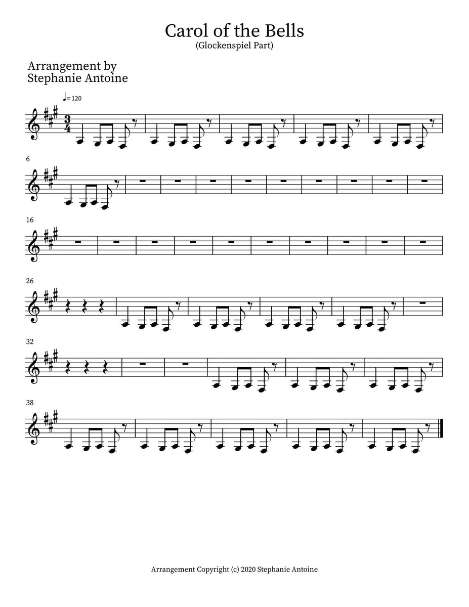 CAROL OF THE BELLS GLOCKENSPIEL Music Teacher Resources