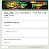 Google Classroom DIGITAL Music Theory Lesson 34: The B-flat and D Major Scales - Self-Grading