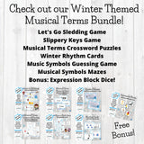 Musical Symbols Mazes - Winter Themed