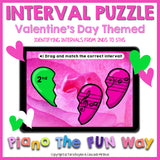 Boom Cards: Interval Puzzle 2nds to 5ths Valentines Themed
