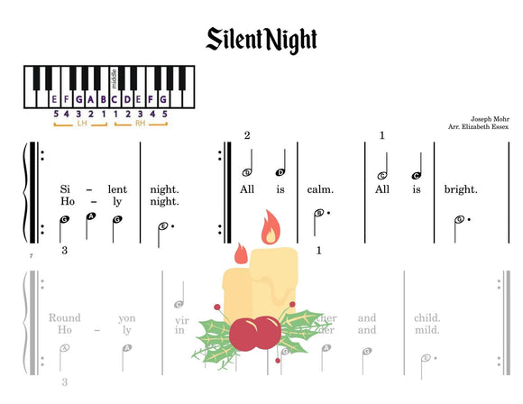 Silent Night - Pre-staff Alpha Notation (Studio License)