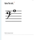 DIGITAL Music Theory Lesson 3 The Bass Clef and Staff Google Classroom - Self Grading