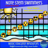 Music Note Stem Swimmers | Reproducible Poster and Worksheets