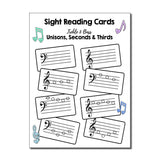Sight Reading Cards (Unisons, Seconds & Thirds)