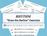 Draw the Barlines in the Rhythm - simple time - 5 sheets of exercises.