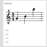 Google Classroom DIGITAL Music Theory Lesson 14: 3/4 Time Signature - Self-Grading