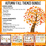 Autumn/Fall Bundle | 3 Music Games, 4 Worksheets