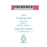 AMEB Technical Work Grades Five to Eight (Piano for Leisure)